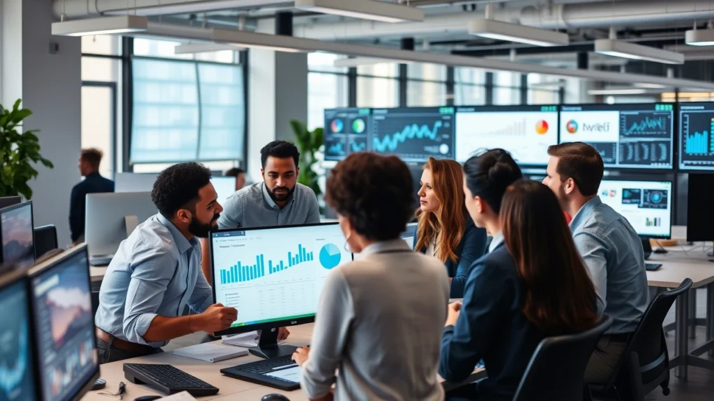 Illustration of Accordshort Insights analytics dashboard showing real-time industry trends, competitor data, and marketing insights for business growth.